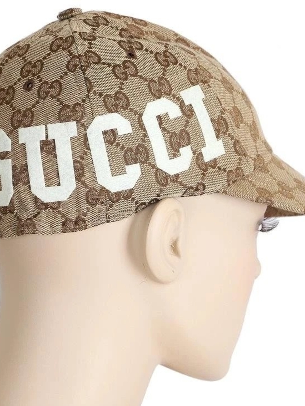 Gucci Monogram Logo Hat Brown GG Canvas Cap M Size